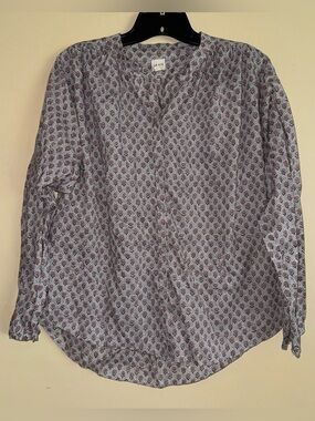 La Vie Rebecca Taylor Cotton Ditsy Floral Print Button Down Blouse Size M
